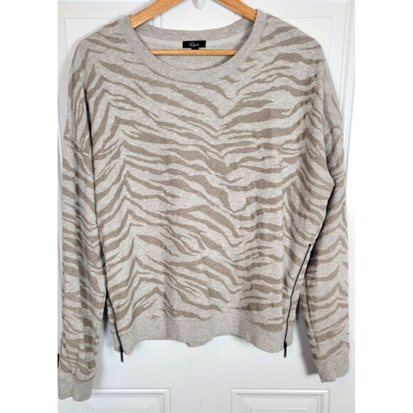 Rails Mario Flocked Zebra Side Zip Sweater Size L - Picture 1 of 8